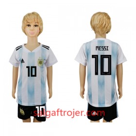 Argentina Fodboldtrøjer Messi 10 Børn Hjemmebanesæt VM 2018